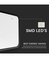 24W LED taklampa med Samsung chip, kvadratisk - 2500lm, IP44, svart kant, 6500K