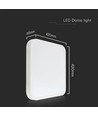 48W LED taklampa med Samsung chip - 420x420mm, IP44, vit kant, kvadratisk, 5160lm