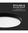 18W LED taklampa - IP44, Ø25cm, svart kant, Samsung LED Chip, inkl. ljuskälla