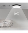 18W LED taklampa - IP44, Ø25cm, svart kant, Samsung LED Chip, inkl. ljuskälla