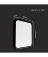 48W LED sensorlampa, 42x42cm - Samsung Chip, IP44, svart kant, 3000K, 5 års garanti