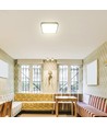 48W LED taklampa, 42x42cm - 4000K, IP44, svart kant, kvadratisk, 5160lm