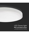18W LED sensorlampa med Samsung chip - Ø29,5cm, IP44, vit kant, inbyggd mikrovågssensor