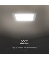 3W 9x9cm kvadratisk LED infälld panel - 110lm/W, 3000K, Hål: Ø7,5-8 cm, Mått: 9x9 cm, Samsung LED chip