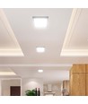 12W kvadratisk LED taklampa - 1200lm, 16,7 x 16,7 cm, 3000K, vit kant, inkl. ljuskälla
