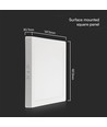12W kvadratisk LED taklampa - 1200lm, 16,7 x 16,7 cm, 3000K, vit kant, inkl. ljuskälla