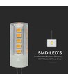 3,2W G4 LED lampa, 12V - 385lm, Samsung LED chip, 300 grader, plast/aluminium