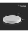 12W LED taklampa - Ø16,7cm, IP20, vit kant, rund, 5 års garanti