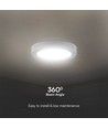 12W LED taklampa - Ø16,7cm, 6500K - kallvit, IP20, vit kant, rund, 5 års garanti