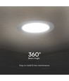 18W Ø22cm LED infälld panel - 110lm/W, Samsung LED chip, 6500K, vit kant, 5 års garanti