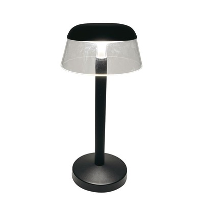 3W LED uppladdningsbar bordslampa, svart - Ø13cm, 3-stegs dimbar, 3-i-1 CCT, inkl. USB-C kabel