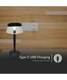 3W LED uppladdningsbar bordslampa, svart - Ø13cm, 3-stegs dimbar, 3-i-1 CCT, inkl. USB-C kabel
