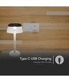 3W uppladdningsbar LED bordslampa - Ø13cm, 3-stegs dimbar, CCT, vit, inkl. USB-kabel
