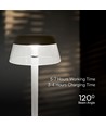 3W uppladdningsbar LED bordslampa - Ø13cm, 3-stegs dimbar, CCT, vit, inkl. USB-kabel