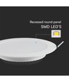 24W Ø29,5cm LED infällt panel - Samsung LED chip, 3000K, 110lm/W, Hål: Ø27,5-28 cm, Mått: Ø29,5 cm