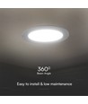 24W Ø29,5cm LED infällt panel - Samsung LED chip, 6500K, 110lm/W, Hål: Ø27,5-28 cm, Mått: Ø29,5 cm