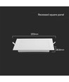 18W Samsung LED infällt panel, kvadratisk - 110lm/W, Hål: 20-20,5 cm, Mått: 22x22 cm, 5 års garanti