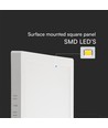 18W kvadratisk LED takpanel - 4000K, vit kant, 21,4 x 21,4 cm, bakbelyst taklampa