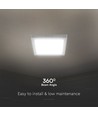 18W kvadratisk LED takpanel - 4000K, vit kant, 21,4 x 21,4 cm, bakbelyst taklampa