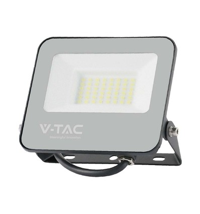 30W LED strålkastare - 6500K, svart hölje, grått glas, 160lm/W