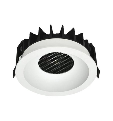 12W Ø8,6cm Bländfri CCT Downlight RA90 - Hål: Ø7,5 cm, Mått: Ø8,6 cm, 3 färgtemperaturer, vit front, Honeycomb