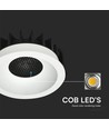 12W Ø8,6cm Bländfri CCT Downlight RA90 - Hål: Ø7,5 cm, Mått: Ø8,6 cm, 3 färgtemperaturer, vit front, Honeycomb