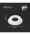 18W Ø10,6cm Bländfri CCT Downlight RA90 - Hål: Ø9,5 cm, Mått: Ø10,6 cm, 3 ljusfärger, vit front, Honeycomb