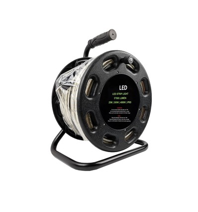 25m Arbetsljus på kabelvinda - 230V, 250W, neutralvit, IP65