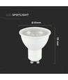 GU10 7,5W LED lampa - 610lm, 38°, varmvit, vit plast