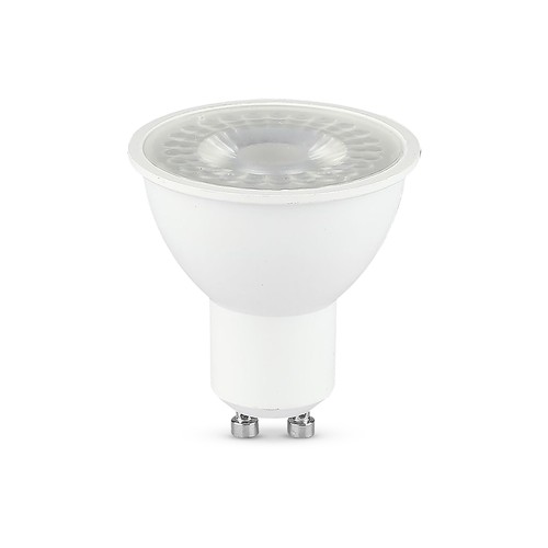 GU10 7,5W LED lampa - 610lm, 38°, vitt matt glas, varmvit