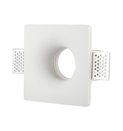 Fyrkantig GU10 gips infälld spot - Vit, 123x123 mm hål, IP20, utan ljuskälla