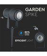 12W LED trädgårdsspotlight med spett - IP65, Grön färg, grått hölje, 20 grader, aluminium