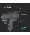 12W LED trädgårdsspotlight med spett - IP65, Grön färg, grått hölje, 20 grader, aluminium