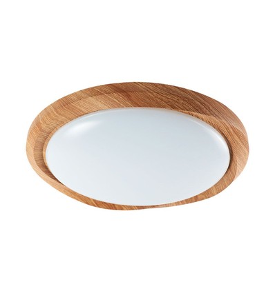 60W LED taklampa med trälook, dimbar - 6000lm, Ø49cm, CCT, inkl. fjärrkontroll