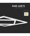 Hexagon Diamant 60x60 LED-panel, 60W - Höjd: 15mm, 100lm/W, Vit kant