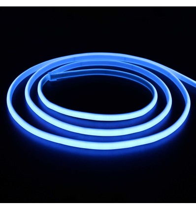 5m 11,5W/m Ljusblå Neon COB strip - 230V, IP67, 288 LED, kan klippas var 10:e cm