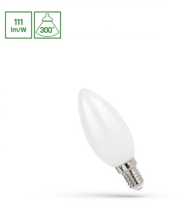 E14 5,5W LED kronljus - C35, filament matt glas, varmvit, 610lm