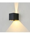 6W CUBIC PRO vägglampa - IP65, svart, vidarekoppling, justerbar, fyrkantig, upp/ner, utomhus, inkl. ljuskälla