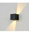 6W CUBIC PRO vägglampa - IP65, svart, vidarekoppling, justerbar, fyrkantig, upp/ner, utomhus, inkl. ljuskälla