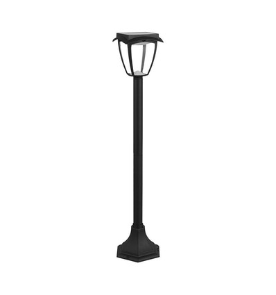 2W Solara LED trädgårdslampa med solcell och sensor - IP65, 93cm, svart, PIR sensor, CCT skift, varmvit / kallvit