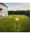 2W Solara LED trädgårdslampa med solcell och sensor - IP65, 93cm, svart, PIR sensor, CCT skift, varmvit / kallvit
