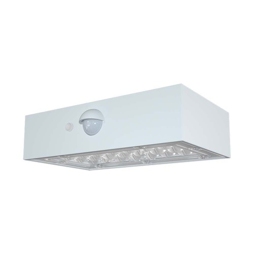 3W solcell vägglampa med sensor - IP65, vit, 350lm, PIR sensor, utomhus