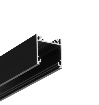 1m aluprofil LINEA20 EE7F/TY - Svart anodiserad, utanpåliggande, LED-skena