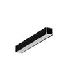 1m aluprofil SMART10 AC2/Z - Svart anodiserad, utanpåliggande, LED-skena
