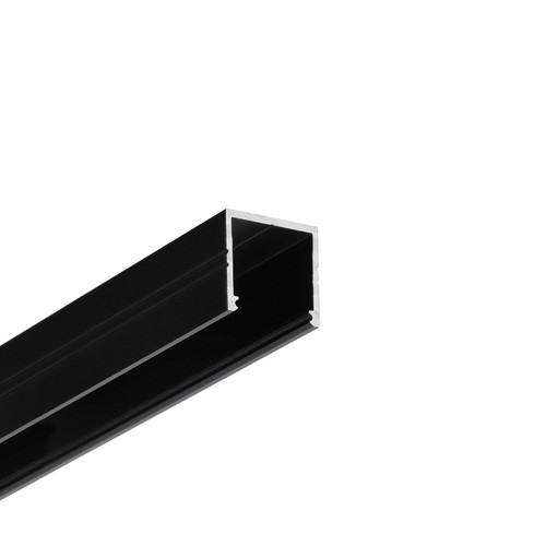 1m aluprofil SMART16 BC3/U4 - Svart anodiserad, utanpåliggande, LED skena