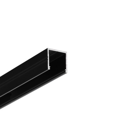 1m aluprofil SMART16 BC3/U4 - Svart anodiserad, utanpåliggande, LED skena