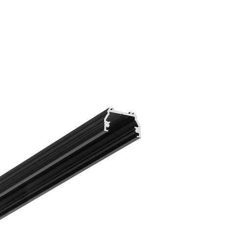 1m aluprofil UNI12 BCD/U - Svart anodiserad, påbyggnad, LED-skena