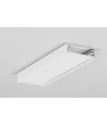 1m aluprofil WIDE24 G/W - Vitlackerad, utanpåliggande, LED-skena