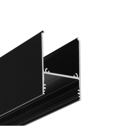 1m aluprofil COMBO30-01 ACDE-9 - Svart anodiserad, påbyggnad, LED skena
