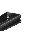 1m aluprofil LOWI C10 - Svartlackerad, påbyggnad, LED-skena